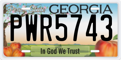 GA license plate PWR5743