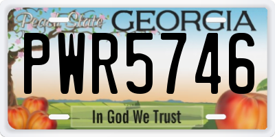 GA license plate PWR5746
