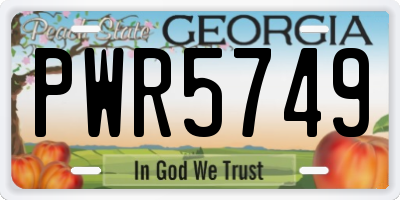 GA license plate PWR5749