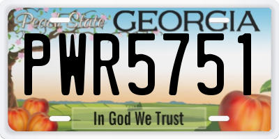 GA license plate PWR5751