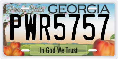 GA license plate PWR5757
