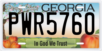 GA license plate PWR5760