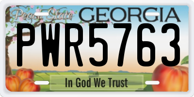 GA license plate PWR5763