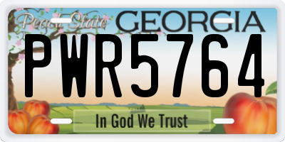 GA license plate PWR5764