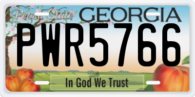 GA license plate PWR5766