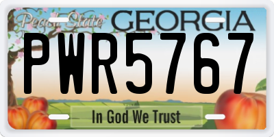GA license plate PWR5767