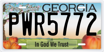 GA license plate PWR5772