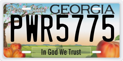 GA license plate PWR5775
