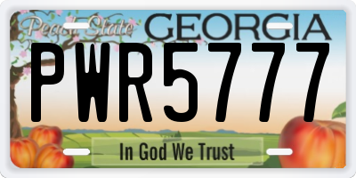 GA license plate PWR5777