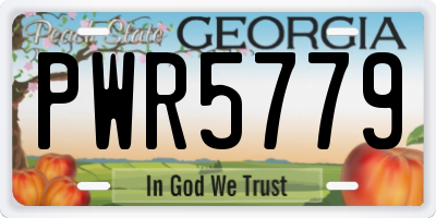 GA license plate PWR5779