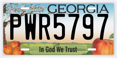 GA license plate PWR5797