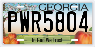 GA license plate PWR5804