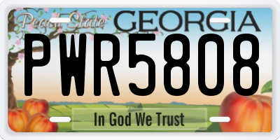 GA license plate PWR5808