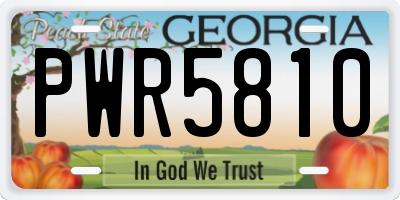 GA license plate PWR5810