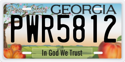 GA license plate PWR5812