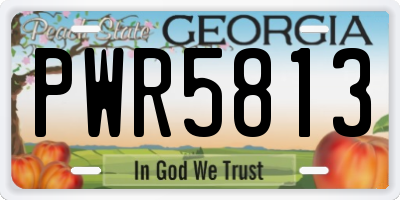 GA license plate PWR5813