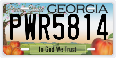 GA license plate PWR5814