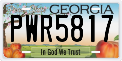 GA license plate PWR5817