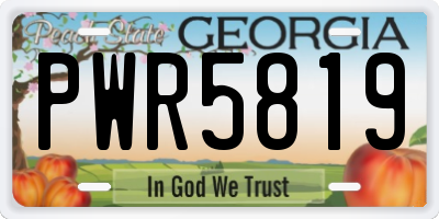 GA license plate PWR5819