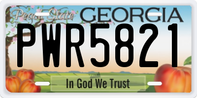 GA license plate PWR5821