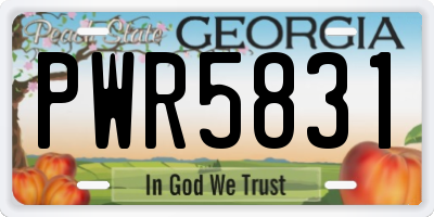 GA license plate PWR5831