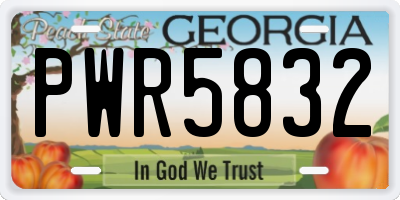 GA license plate PWR5832