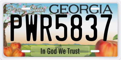 GA license plate PWR5837