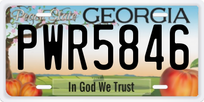 GA license plate PWR5846