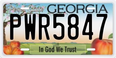 GA license plate PWR5847