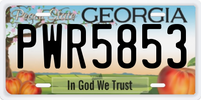 GA license plate PWR5853