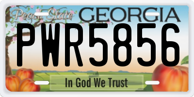 GA license plate PWR5856