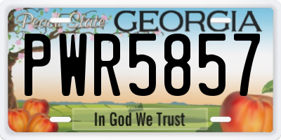 GA license plate PWR5857