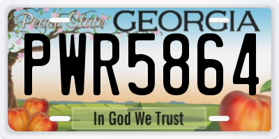 GA license plate PWR5864
