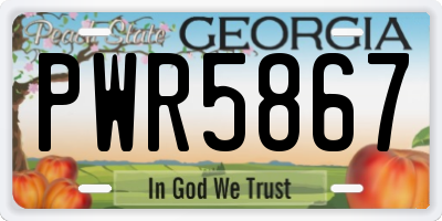 GA license plate PWR5867
