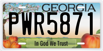 GA license plate PWR5871