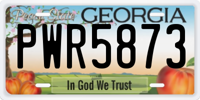 GA license plate PWR5873