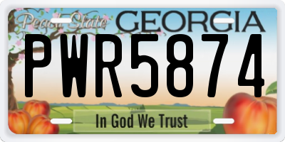 GA license plate PWR5874