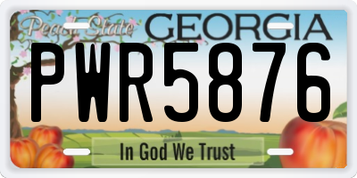 GA license plate PWR5876