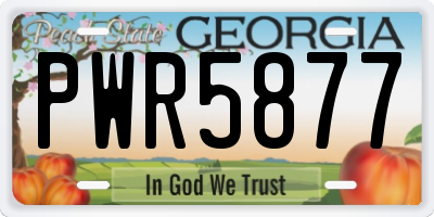 GA license plate PWR5877