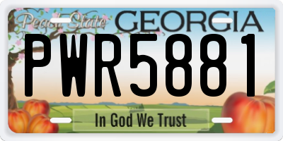 GA license plate PWR5881
