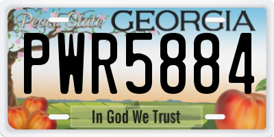 GA license plate PWR5884