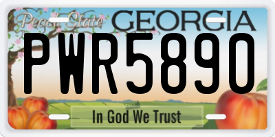 GA license plate PWR5890