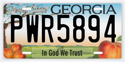 GA license plate PWR5894