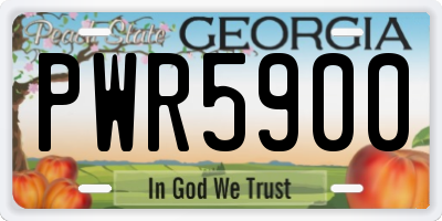 GA license plate PWR5900