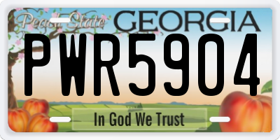 GA license plate PWR5904
