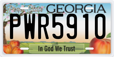 GA license plate PWR5910
