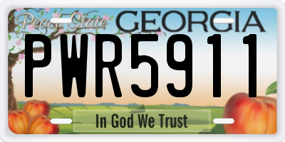 GA license plate PWR5911
