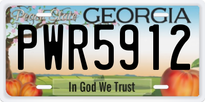 GA license plate PWR5912