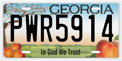 GA license plate PWR5914