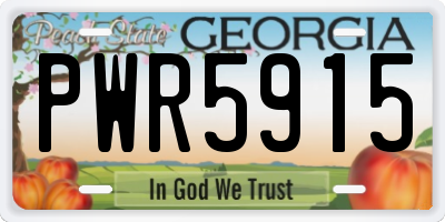 GA license plate PWR5915